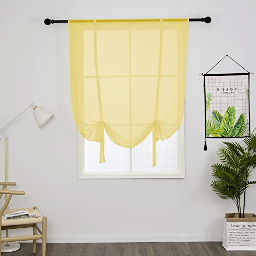 SIMPVALE 1 Stück Sheer Voile Vorhänge, 60×140cm Gelb Raffrollo Vorhang, Transparente Gardinen für Wohnzimmer Schlafzimmer von SIMPVALE