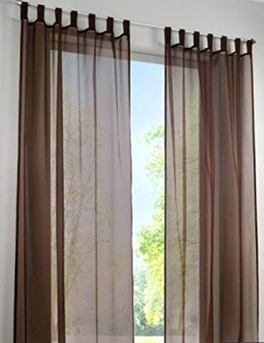 SIMPVALE 2 Stücks Voile Vorhänge zu Gürtelschlaufe transparent Vorhänge Fenster Balkon aus,Café,140x270cm von SIMPVALE