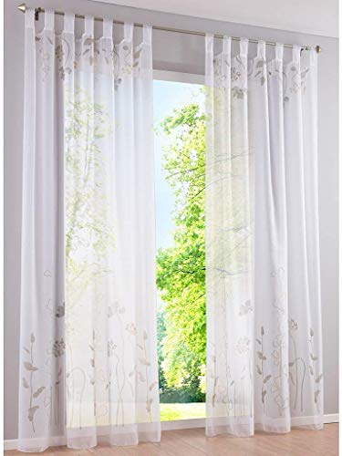 SIMPVALE 2er Set Vorhänge Gardinen Floral Transparent Schlaufenschal Voile Fenster Sheer Vorhang für Wohnzimmer Balkon, Breite 140cm/Höhe 245cm, Braun 508# SIMPVALE 2er Set Vorhänge Gardinen Floral Transparent Schlaufenschal Voile Fenster Sheer Vorhang für Wohnzimmer Balkon, Breite 140cm/Höhe 245cm, Braun 508# von SIMPVALE