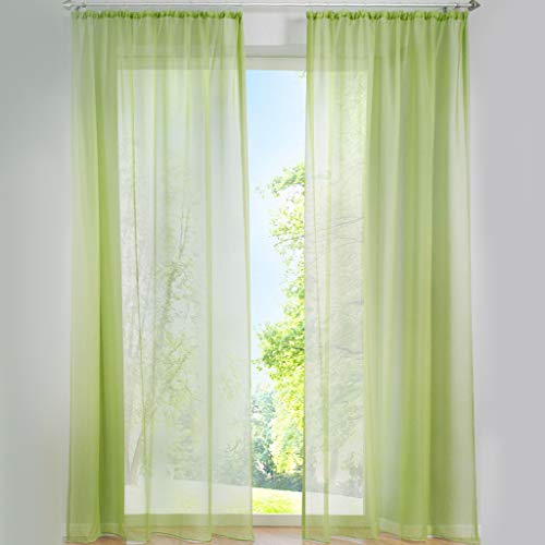 SIMPVALE 2er Set Vorhang durchsichtig Einfarbig Voile-Vorhänge mit Schienenhaken für Gardinen Schlafzimmer Wohnzimmer Balkon, Hellgrün, 140X245 cm SIMPVALE 2er Set Vorhang durchsichtig Einfarbig Voile-Vorhänge mit Schienenhaken für Gardinen Schlafzimmer Wohnzimmer Balkon, Hellgrün, 140X245 cm von SIMPVALE