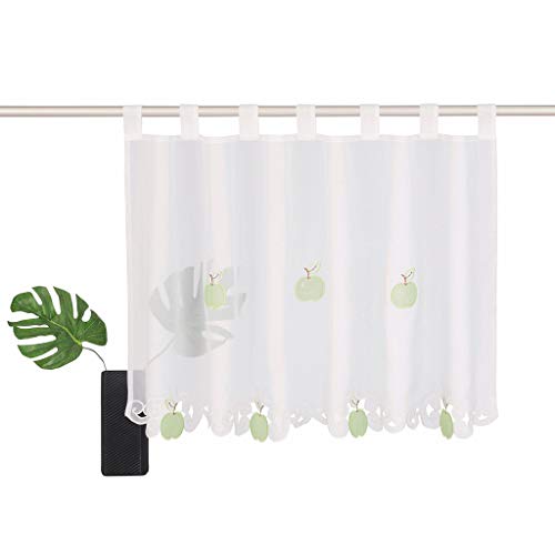 SIMPVALE Küchengardine, kurz, süßer Stil, mit Obststickerei, Café-Vorhänge, grün, Height 45cm x Width 120cm SIMPVALE Küchengardine, kurz, süßer Stil, mit Obststickerei, Café-Vorhänge, grün, Height 45cm x Width 120cm von SIMPVALE