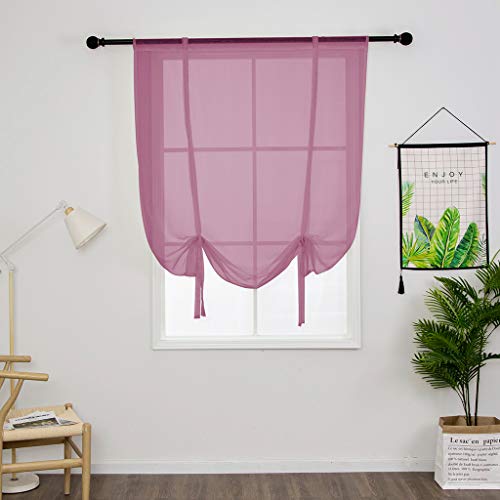 SIMPVALE Raffrollo Vorhänge Sheer Voile Vorhang für Wohnzimmer Schlafzimmer Lila 60×140cm (B×H) von SIMPVALE