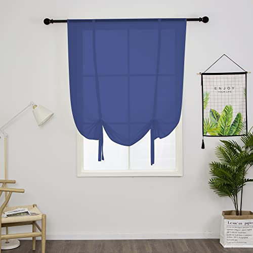 SIMPVALE 1 Stück Sheer Voile Vorhänge, 80×120cm Dunkelblau Raffrollo Vorhang, Transparente Gardinen für Wohnzimmer Schlafzimmer von SIMPVALE
