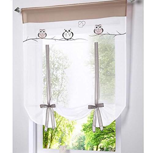 SIMPVALE Raffrollo Bestickt Eule römischen Liter Fall Schatten Band Typ Gardinen, Khaki, Breite 80cm / Höhe 100cm SIMPVALE Raffrollo Bestickt Eule römischen Liter Fall Schatten Band Typ Gardinen, Khaki, Breite 80cm / Höhe 100cm von SIMPVALE