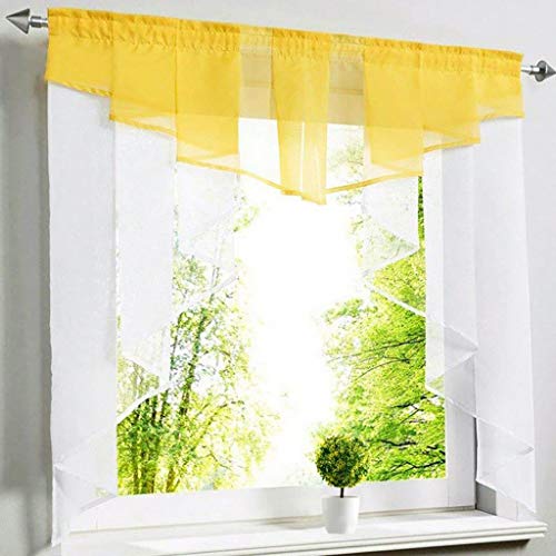 SIMPVALE Umschlagstil Vorhänge Hohe Dichte Terry Garn Vorhänge Transparente Platten (Gelb, Breite 140cm / Höhe 145cm) von SIMPVALE