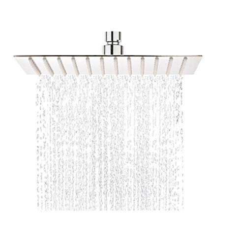 SIMSA-Expert Regendusche Einbauduschköpfe Edelstahl Duschkopf Regenbrause Brausekopf aus Edelstahl mit Anti-Kalk-Düsen poliert Spiegeleffekt hochglänzend (25 cm (quadrat)) von SIMSA-Expert