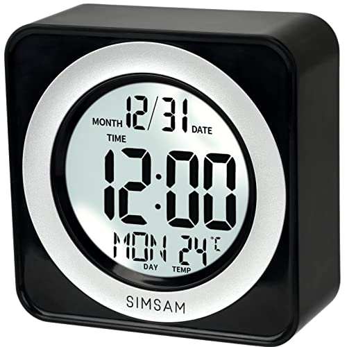 Wecker Digital Uhr, Led Uhr Digital Wecker mit Licht, Batterie, Kinderwecker Jungen mit 6 Melodien, Digitaler Wecker Kinder Batteriebetrieben mit Temperaturanzeige, Tischuhr Digitale Uhr Alarm Clock von SIMSAM