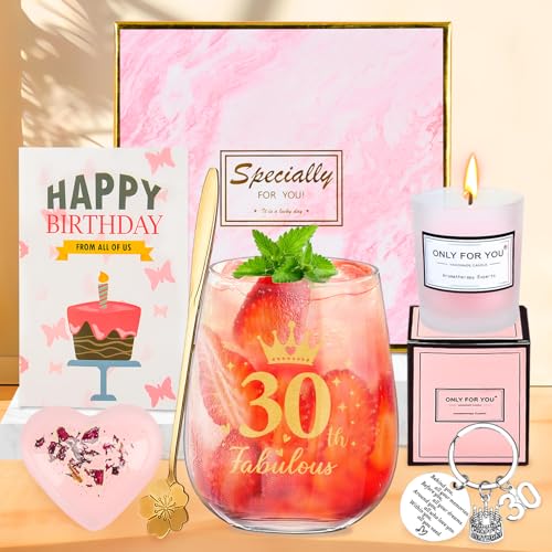 30. Geburtstag Geschenk für Frauen, Personalisierte Geschenke für Frauen, Lustige Geschenkset 30 Geburtstag für Sie, Weinglas Geschenke für Mutter, Ehefrau, Schwester, Tante, Lehrerin, Beste Freunde von SIMSPEAR