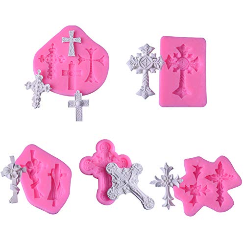 5 Stück Silikon-Kreuzformen für Kuchen & Fondant – Backformen für Cupcakes, Schokolade und Süßigkeiten – BPA-frei, wiederverwendbar von SIMUER