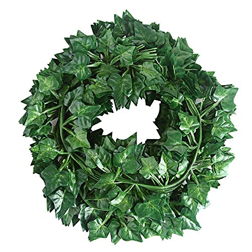 SIMUER 12 Pack Efeu Blätter Garland Künstliche Pflanzen 84 Ft Künstliche Efeu Garland Laub Grüne Blätter Gefälschte Hängende Reben Anlage für Hochzeit Garten Wand Dekoration von SIMUER