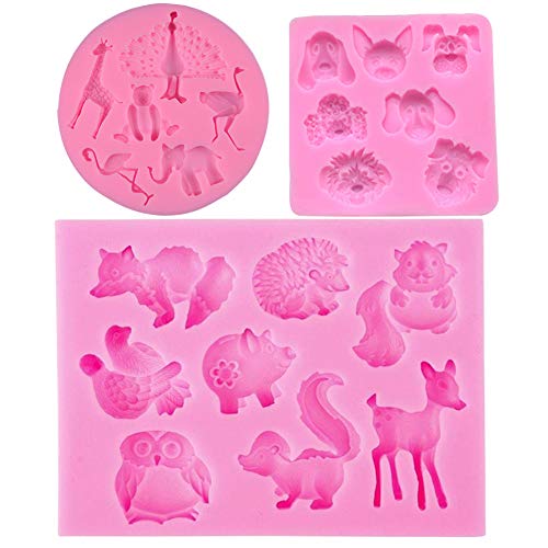 Silikon Fondant Formen Kuchen Dekoration Backen Werkzeuge für DIY Zucker Basteln Süßigkeiten Schokolade Eiswürfelform Seife Animal Fondant Silicone Molds von SIMUER