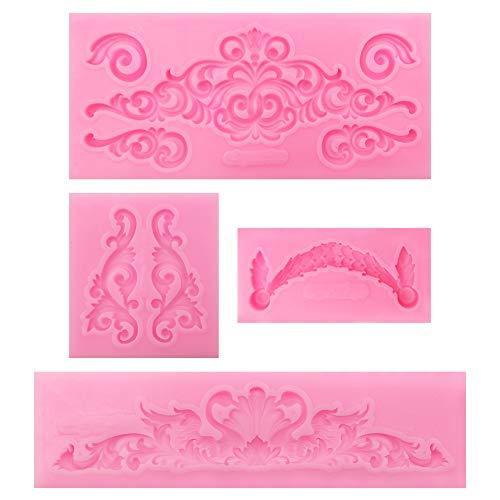 SIMUER Silikon Fondant Formen Kuchen Dekoration Backen Werkzeuge für DIY Zucker Basteln Süßigkeiten Schokolade Eiswürfelform Seife Lace Fondant Silicone Molds von SIMUER