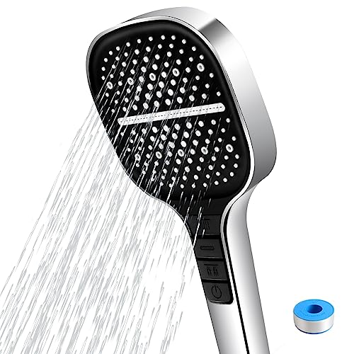 Duschkopf 8 Strahlarten,Duschkopf Wassersparend Duschkopf Regendusche Einhand-Einstellung Gross Duschbrause Druckerhöhend (Duschkopf) von SIMYING