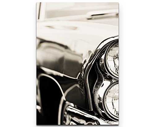 SIN-US 74 Nahaufnahme Scheinwerfer – altes Auto - Poster gerollt 90x60cm von SIN-US 74