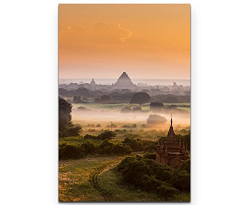 SIN-US 74 Sonnenaufgang über Pagode in Myanmar - Poster gerollt 90x60cm von SIN-US 74