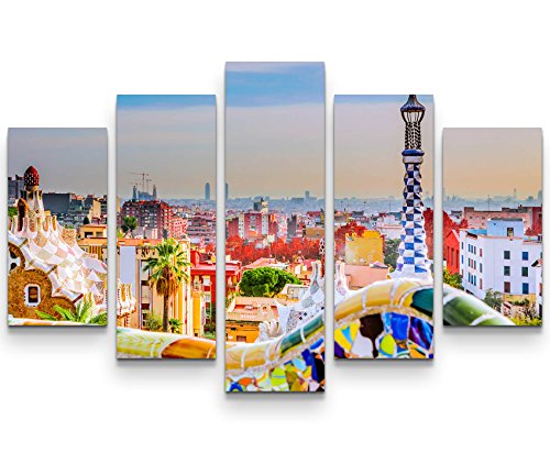 SIN-US 74 Wandbild (Gesamtmaß: 150x100cm) Bunte Mauer in Barcelona von SIN-US 74