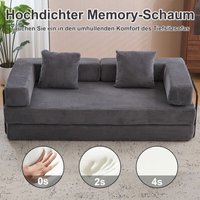 Klappbares Schlafsofa aus grauem Cord, 3-in-1-Multifunktions-Klapp-Gästebett, kein Zusammenbau erforderliches Sofa, bequemes Schlafsofa Klappbares Schlafsofa aus grauem Cord, 3-in-1-Multifunktions-Klapp-Gästebett, kein Zusammenbau erforderliches Sofa, bequemes Schlafsofa von SINAOPUS