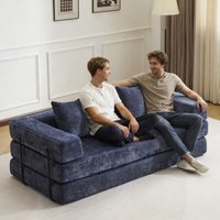 Multifunktionales Cordurory-Klappsofa mit 2 Kissen, Bodensofa, Lounge-Couch für kleine Räume im Wohnzimmer, weiches Gästebett Multifunktionales Cordurory-Klappsofa mit 2 Kissen, Bodensofa, Lounge-Couch für kleine Räume im Wohnzimmer, weiches Gästebett von SINAOPUS