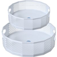 2 Stück Drehplatte Küchen Organizer, Lazy Susan Küchenregal Drehbares Gewürzregal Drehteller Drehbares Tablett Organizer für Kühlschrank Küche von SINBINTA