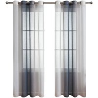 2er Set Gardinen Grau Wohnzimmer Vorhänge mit Ösen Gardinen Fenster,Gardine Transparent Ösenschal Vorhang Schlaufen ,Dekoschals für Balkontür Outdoor 2er Set Gardinen Grau Wohnzimmer Vorhänge mit Ösen Gardinen Fenster,Gardine Transparent Ösenschal Vorhang Schlaufen ,Dekoschals für Balkontür Outdoor von SINBINTA