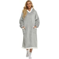 Decke mit Ärmeln und Kapuze, Kuscheldecke Hoodie Grau Wärme Decke Hoodie, Ganzkörperdecke Winter TV-Decke für Erwachsene Unisex - 120cm Decke mit Ärmeln und Kapuze, Kuscheldecke Hoodie Grau Wärme Decke Hoodie, Ganzkörperdecke Winter TV-Decke für Erwachsene Unisex - 120cm von SINBINTA