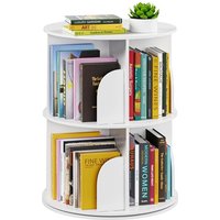 Drehbares Bücherregal Standregal Drehregal Weiß Drehbar Hohes Bücherregal Aufbewahrungs-Display Regal Boden Stehend Regale für Haus Wohnzimmer Studie von SINBINTA
