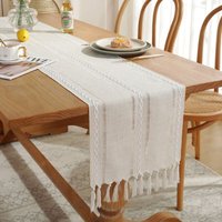 Mode Boho Creme Landhausstil Quasten Tischläufer, Waschbar Tisch Dekoration Party Geburtstag Valentinstag Hochzeit Dekor – Beige 33x160cm Mode Boho Creme Landhausstil Quasten Tischläufer, Waschbar Tisch Dekoration Party Geburtstag Valentinstag Hochzeit Dekor – Beige 33x160cm von SINBINTA