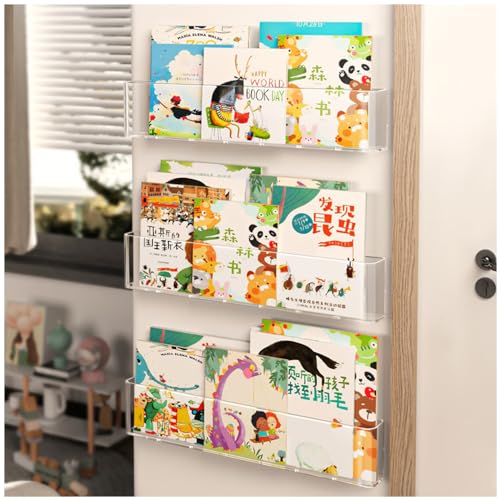 SINBINTA Acryl-Bücherregal für Kinder, Wandregal, klare Kinder-Bücherregal, Buchaufbewahrungseinheit, Selbstklebender schwimmender Display-Ständer für Bücher, Zeitschriften und Schallplatten SINBINTA Acryl-Bücherregal für Kinder, Wandregal, klare Kinder-Bücherregal, Buchaufbewahrungseinheit, Selbstklebender schwimmender Display-Ständer für Bücher, Zeitschriften und Schallplatten von SINBINTA