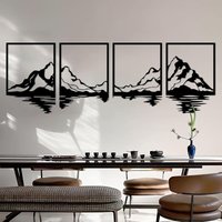 Sinbinta - 4 Stück Metall Berg Wandkunst, große Berge Wanddekoration, Bergflüsse, dekoratives Gemälde, geeignet für Wohnzimmer, Schlafzimmer, Büro, Sinbinta - 4 Stück Metall Berg Wandkunst, große Berge Wanddekoration, Bergflüsse, dekoratives Gemälde, geeignet für Wohnzimmer, Schlafzimmer, Büro, von SINBINTA