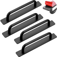 4 Stück Selbstklebende Schrankgriffe, Aluminium Möbelgriffe, Schubladengriffe, Türgriffe Ohne Bohren Griff für Kleiderschrank, Küche, Schiebetür, 4 Stück Selbstklebende Schrankgriffe, Aluminium Möbelgriffe, Schubladengriffe, Türgriffe Ohne Bohren Griff für Kleiderschrank, Küche, Schiebetür, von SINBINTA