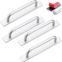 4 Stück Selbstklebende Schrankgriffe, Aluminium Möbelgriffe, Schubladengriffe, Türgriffe Ohne Bohren Griff für Kleiderschrank, Küche, Schiebetür, 4 Stück Selbstklebende Schrankgriffe, Aluminium Möbelgriffe, Schubladengriffe, Türgriffe Ohne Bohren Griff für Kleiderschrank, Küche, Schiebetür, von SINBINTA
