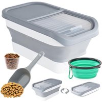 Sinbinta - Hundefutter Aufbewahrung Dog Food Container Futtertonne Aufbewahrungsbox Faltbar mit Deckel Löffel Messbecher von SINBINTA