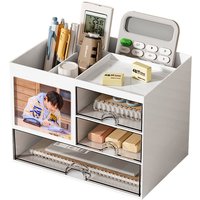 Stiftehalter Schreibtisch Organizer, Schreibtisch Organizer Weiß Stifte, Schubladenbox Kunststoff für Büro Schule Kosmetik Schmuck Stiftehalter Schreibtisch Organizer, Schreibtisch Organizer Weiß Stifte, Schubladenbox Kunststoff für Büro Schule Kosmetik Schmuck von SINBINTA