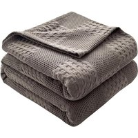 Tagesdecke 100% Baumwolle Kuscheldecke Leichte Wohndecke in Waffeloptik, Softe Überwurfdecke Bett, Sofa Überwurf Wohnzimmer Schlafzimmer Sommerdecke von SINBINTA
