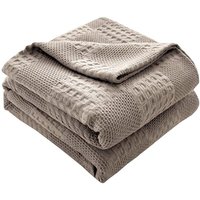 Tagesdecke 100% Baumwolle Kuscheldecke Leichte Wohndecke in Waffeloptik, Softe Überwurfdecke Bett, Sofa Überwurf Wohnzimmer Schlafzimmer Sommerdecke Tagesdecke 100% Baumwolle Kuscheldecke Leichte Wohndecke in Waffeloptik, Softe Überwurfdecke Bett, Sofa Überwurf Wohnzimmer Schlafzimmer Sommerdecke von SINBINTA