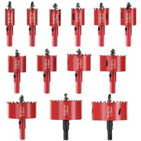 Universal Lochsäge, 13 pcs Hole Saw, Lochkreissäge mit 13 Sägeblättern 18mm-75mm, Lochfräse Schnellarbeitsstahl hss Bimetall, Set für Aluminium, Universal Lochsäge, 13 pcs Hole Saw, Lochkreissäge mit 13 Sägeblättern 18mm-75mm, Lochfräse Schnellarbeitsstahl hss Bimetall, Set für Aluminium, von SINBINTA