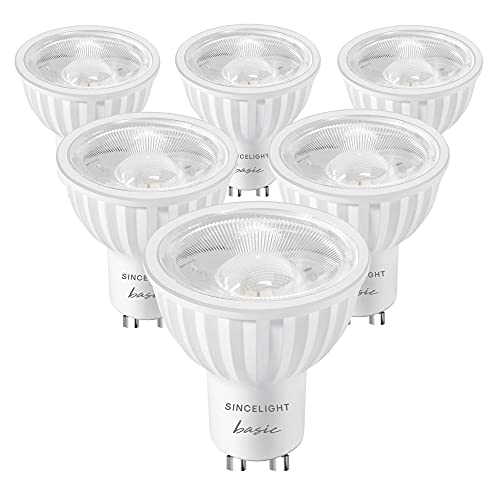 SINCELIGHT GU10 LED Leuchtmittel Deckenspots Reflektorlampe mit 100° Ausstrahlungswinkel, 6W(550Lumen)≈50W Halogen, RA≈92, Neutralweiß 4000K, Nicht Dimmbar, 6er-Pack von SINCELIGHT