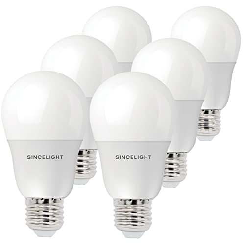 SINCELIGHT E27 LED Light Bulbs 9W, 850 Lumens (85W Incandescant Equivalent) Warm White 2700K, Edison Screw ES, GLS Energy Saving Lightbulbs, Pack of 6 von SINCELIGHT