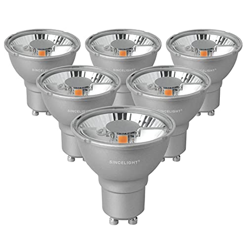 SINCELIGHT GU10 LED-Glühbirne Reflektorlampe mit 24° Ausstrahlungswinkel(Professionelle Version), 5W(300Lumen)≈30W Halogen, Warmweiß 2700K, Nicht Dimmbar, 6er-Pack von SINCELIGHT