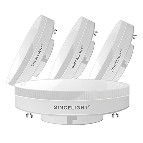 SINCELIGHT GX53 LED-Diffusor Reflektorlampe Leuchtmittel, mit GX53-Sockel, 7W, Kaltweiß - 6500 Kelvin, 600lm, 4er-Pack von SINCELIGHT