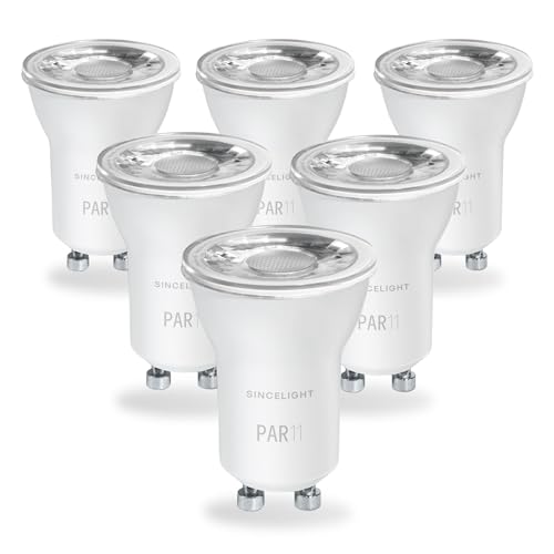SINCELIGHT MR11 LED-Glühbirnein Ø35mm PAR11 MINI/Klein Reflektorlampe mit GU10-Sockel, 3W, 280 Lumen, Reiche Farbe, Farbwiedergabeindex RA≈92, Neutralweiß 4000K, 38°Ausstrahlungswinkel, 6er-Pack von SINCELIGHT