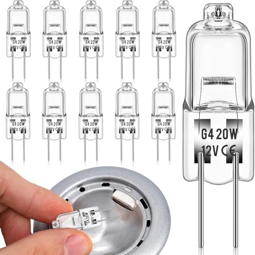SINCHEREU G4 Halogen Leuchtmittel, Halogen G4 12V 20W, 10er Pack Dimmbar Warmweiß 2800K, Halogenlampen, Halogenglühbirne für Dunstabzugshauben Unterschrank-Puckleuchte Wohnzimmer SINCHEREU G4 Halogen Leuchtmittel, Halogen G4 12V 20W, 10er Pack Dimmbar Warmweiß 2800K, Halogenlampen, Halogenglühbirne für Dunstabzugshauben Unterschrank-Puckleuchte Wohnzimmer von SINCHEREU