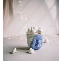 Hand Bemalt Keramik Kaffeetasse Teetasse Dessert Tasse Mit Einem Kuss | Pucker Gesicht Nettes Hostess Geschenk Fern Haus Büro Schreibtisch Dekor von SINDstudio