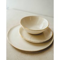 Keramik Teller Keramikschale Dinner Set Suppenschüssel Speiseteller Dessertteller Geschirr Dekorative Einzigartige Hochzeitsgeschenke von SINDstudio