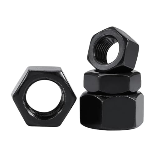 1/2/5 STÜCKE Feingewinde Sechskantmutter M8x1 M10x1 M10x1.25 M12x1 M12x1.25 M12x1.5 M14x1.5 M16x1.5 M18x1.5 M20x1.5 Schwarze Muttern aus Kohlenstoffstahl(M12 x 1.5(2pcs)) von SINEKY