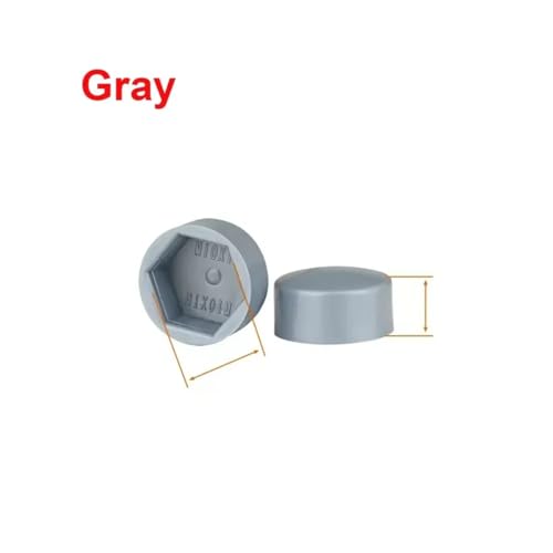 1-20 Stück Sechskantmutter, flache Kunststoff-Schutzkappe, externe Sechskantschraube, niedrige dekorative Kappe, staubdichte Abdeckung(Grey,20pcs 21X13XM14) von SINEKY