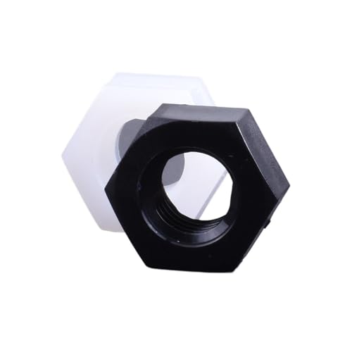 1-50 Stück M2 M2.5 M3 M4 M5 M6 M8 M10 12 M14 M16 M18 M20 Weiße und schwarze Kunststoff-Nylonmutter Sechskantmutter(WHITE,M6 50pcs) von SINEKY