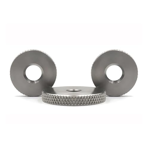 1-5Pcs M3-M12 Edelstahl 304 Vergrößerte Flache Mesh Rändelung Einstellen Hand Mutter(5pcs M6X14X5) von SINEKY