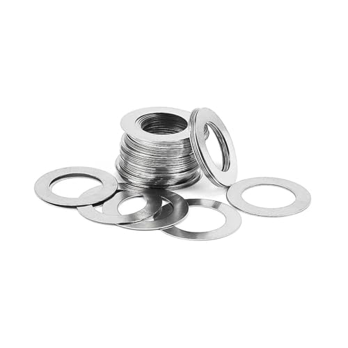 10/50pcs 0.1/0.2/0.3/0.5mm M2 M3 M4 M5 6 to M40 Stainless Steel Adjusting Ultrathin Precision Shim Gasket Ultra Thin Flat Washer (Size : 50pcs M2x5, Color : Thick 0.5 mm) von SINEKY