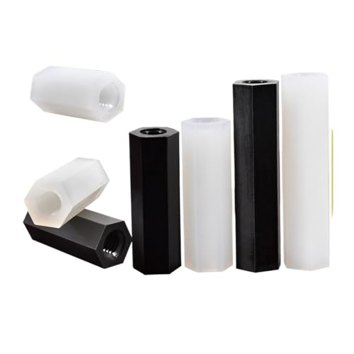 10–100 Stück M2 M2.5 M3 M4 Nylon Double Pass Hex Standoff Schwarze oder weiße Nylon-Kunststoff-Abstandsschrauben PCB Motherboard-Säulensäule 10–50 Stück(White,M4x17(50Pcs)) von SINEKY